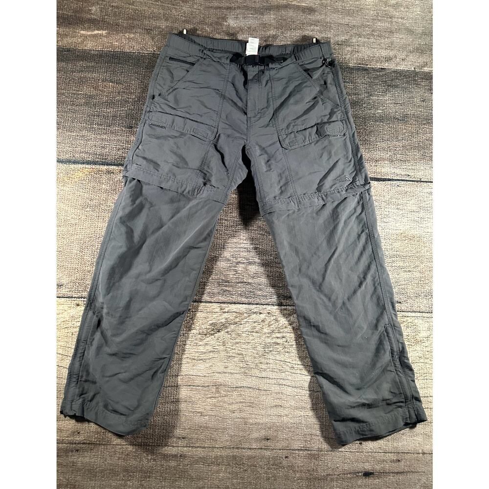 The North Face Grey Cargo Belted Convertible Pants Large Hiking